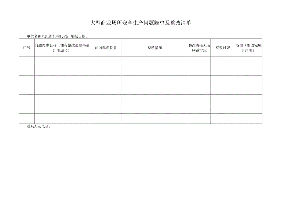 大型商业场所安全生产专项整治隐患排查及整治情况统计表.docx_第2页