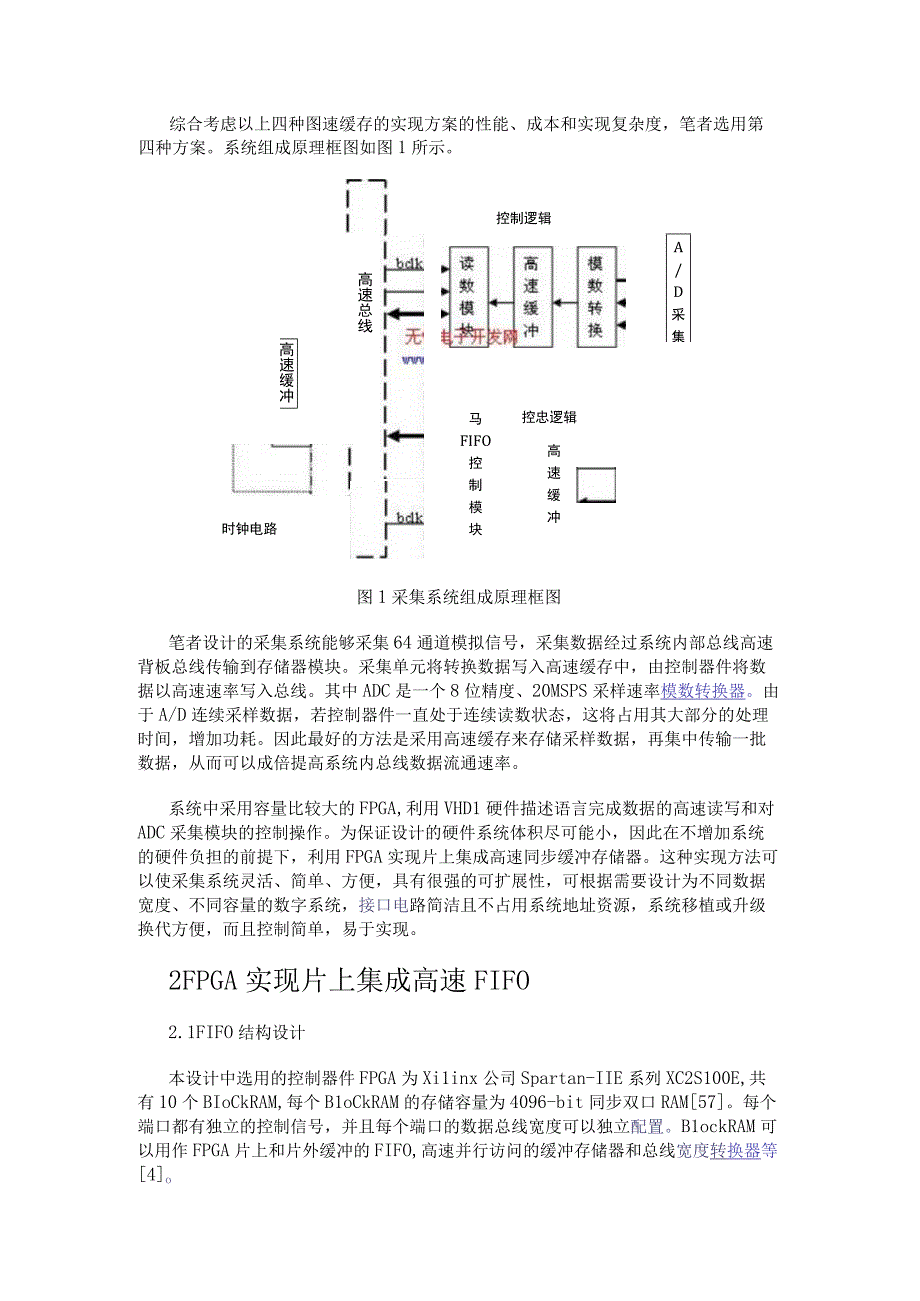 基于FPGA片上集成的高速FIFO实现缓存以及同步数据传输的应用.docx_第2页