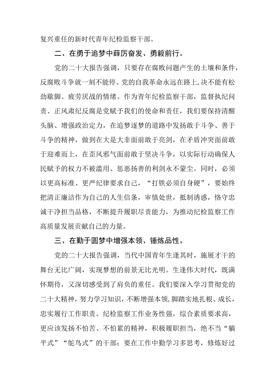 纪检监察干部关于学习贯彻党的二十大精神研讨发言材料六篇.docx_第2页