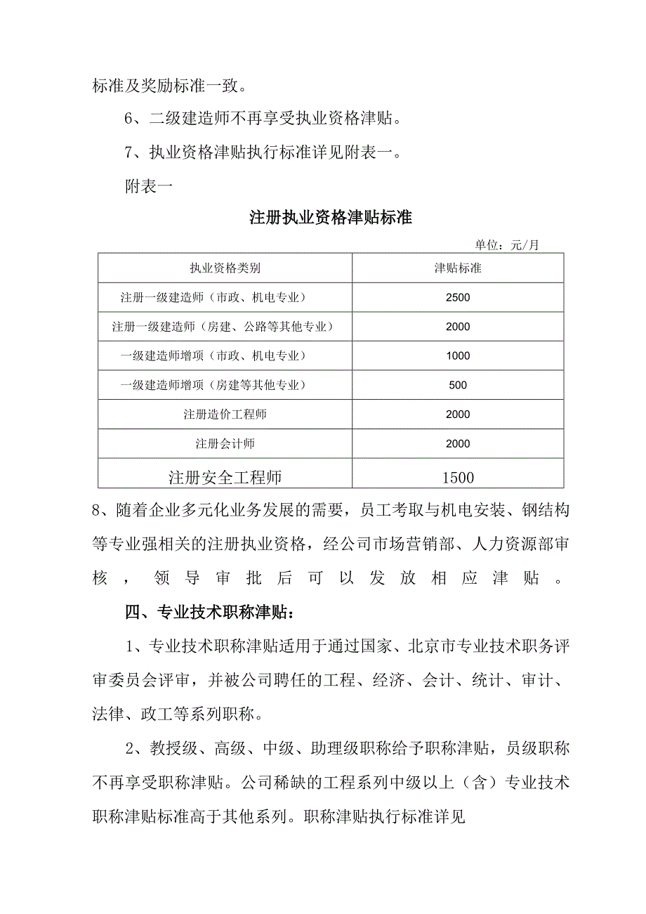 北京城建一建设发展有限公司职称津贴调整管理办法.docx_第3页