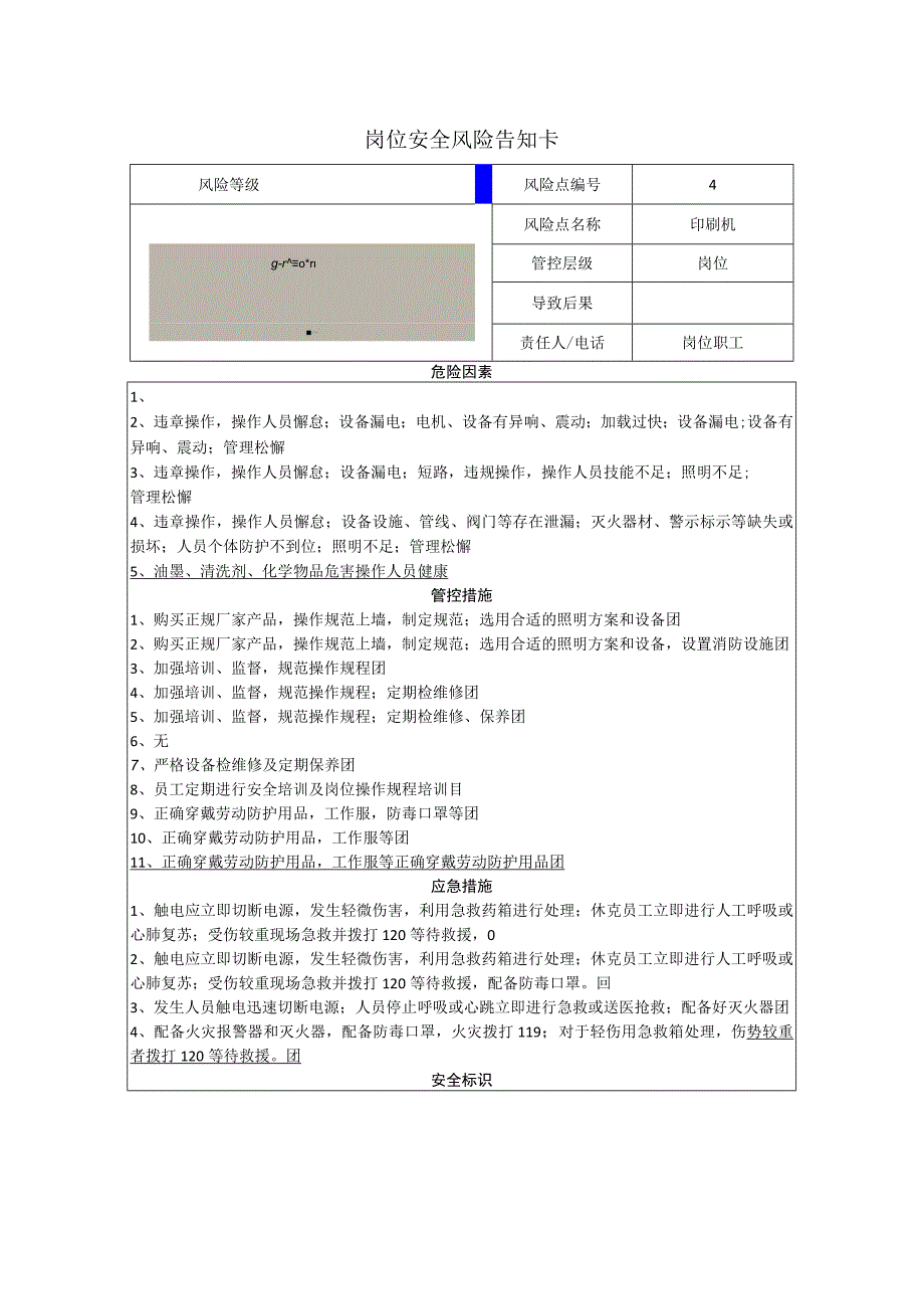 包装制品有限公司印刷机岗位风险告知卡.docx_第1页