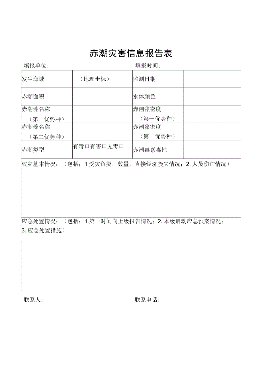 赤潮灾害信息报告表.docx_第1页