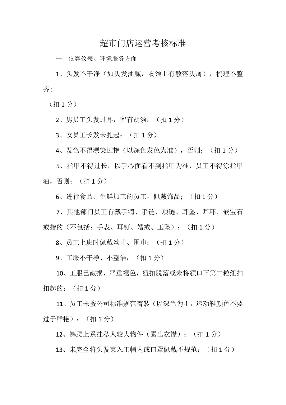 超市门店运营考核标准.docx_第1页