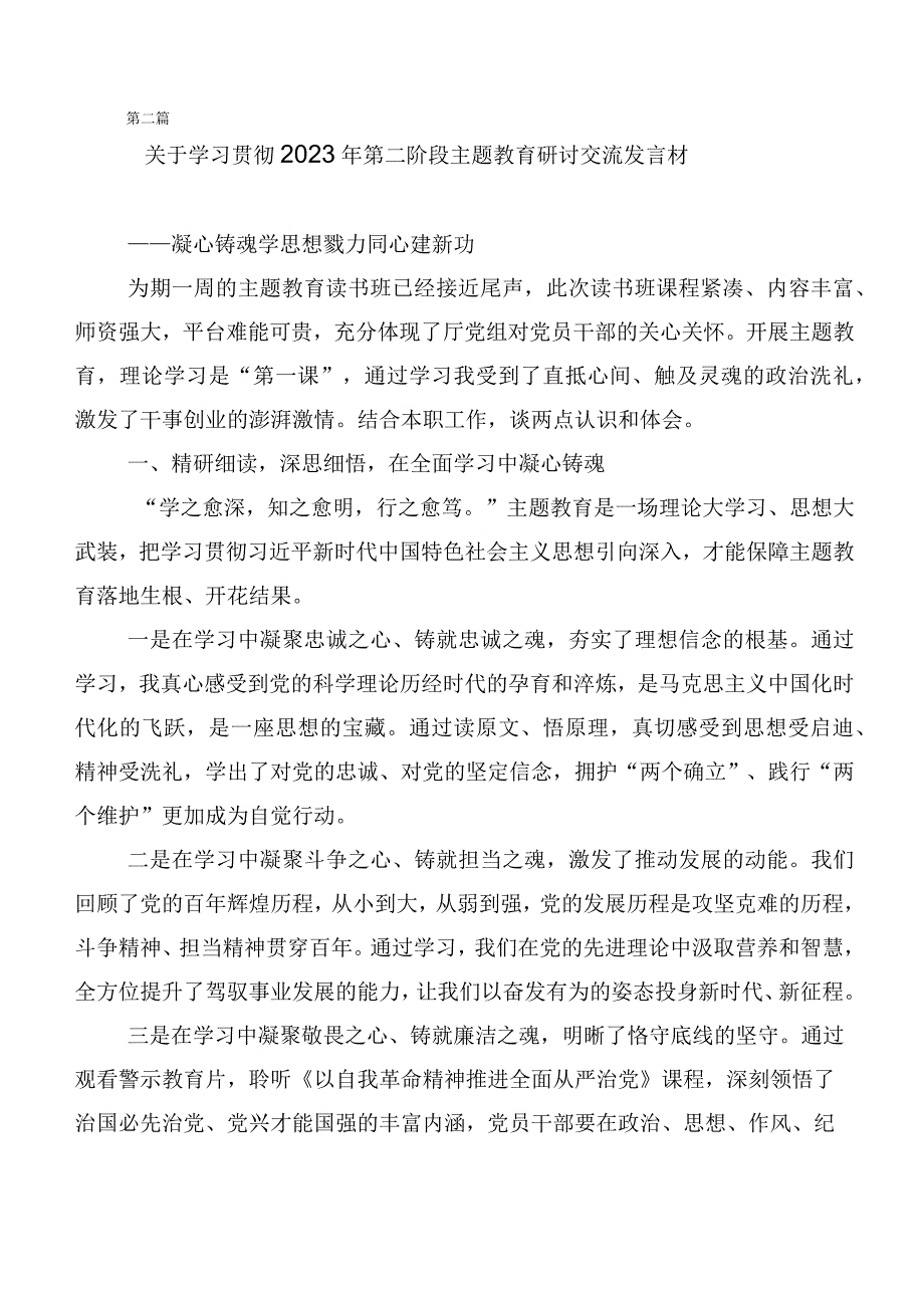 （二十篇合集）2023年第二批主题教育专题学习研讨交流发言提纲.docx_第3页