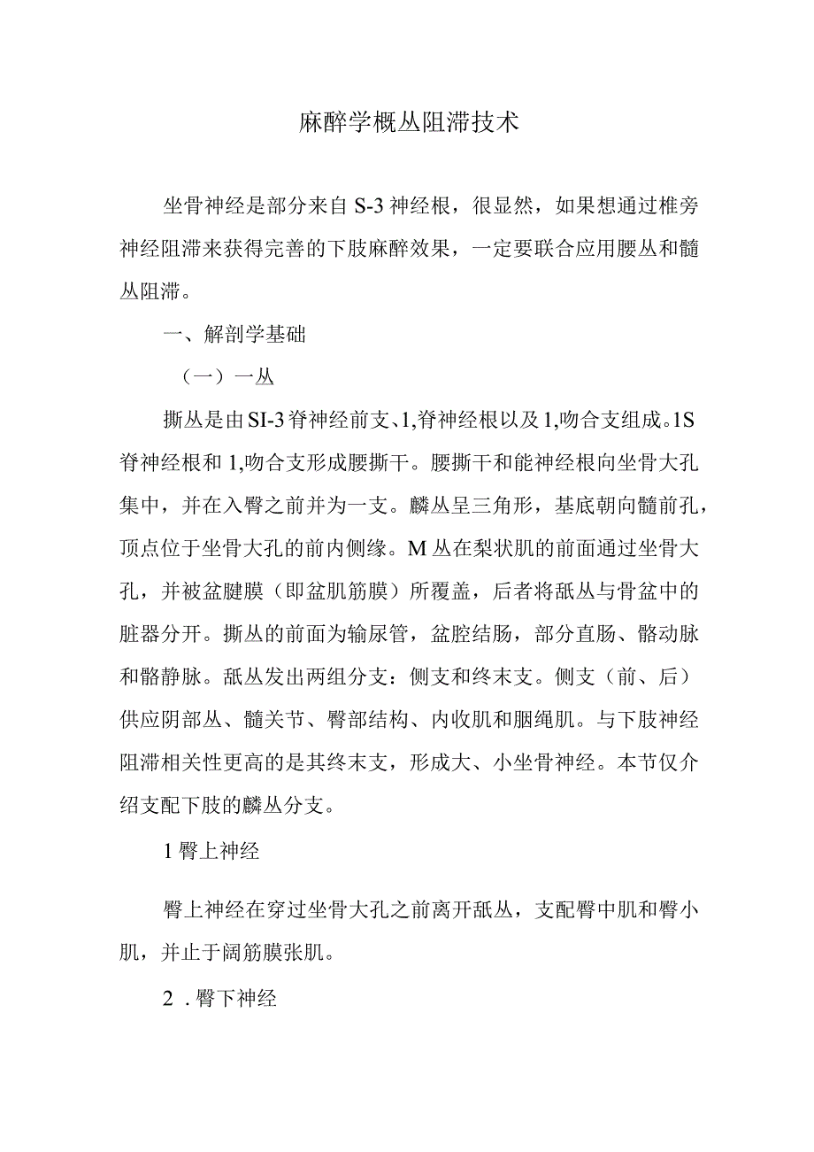 麻醉学骶丛阻滞技术.docx_第1页