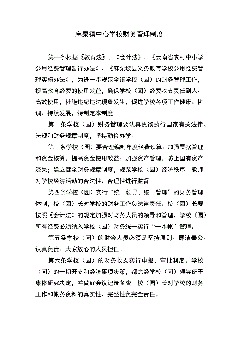 麻栗镇中心学校财务管理制度.docx_第1页