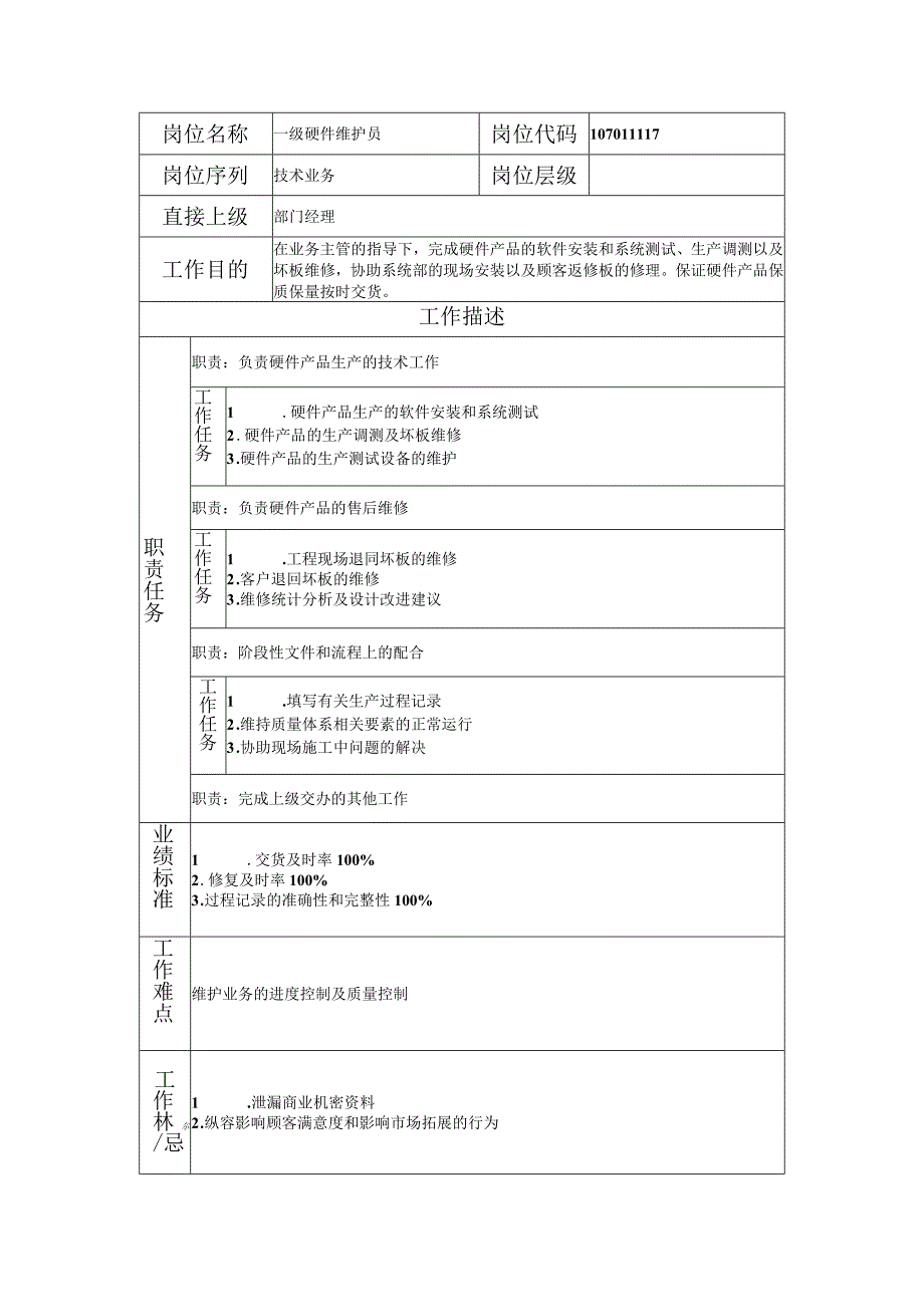 107011117 一级硬件维护员.docx_第1页