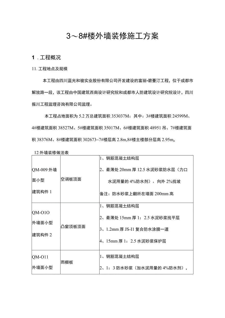 3～8_楼外墙装修施工方案.docx_第1页