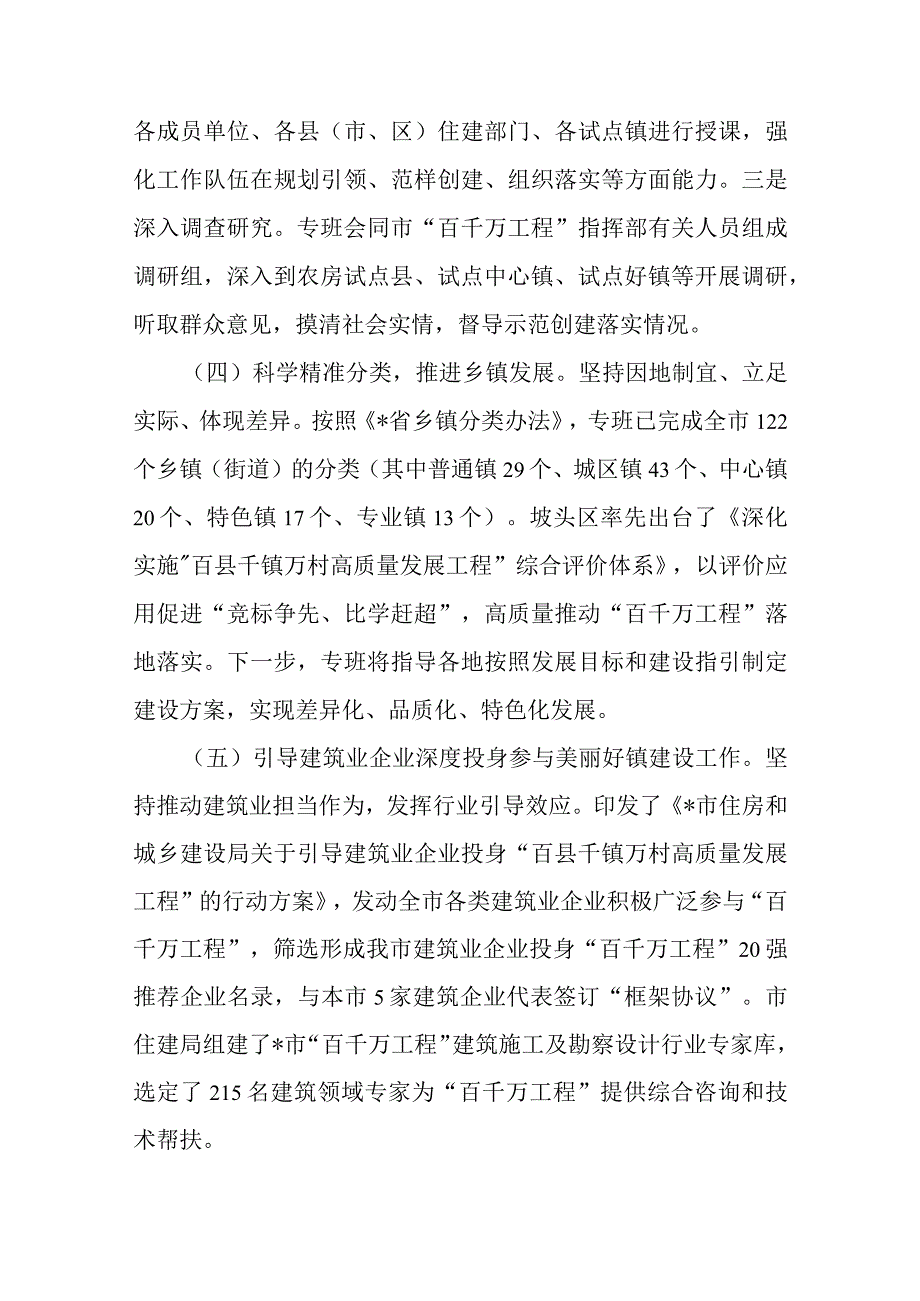 “百县千镇万村高质量发展工程”指挥部城镇建设专班工作开展情况报告(二篇).docx_第3页