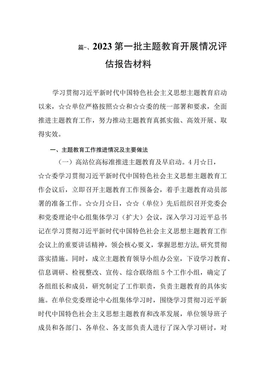 2023第一批主题教育开展情况评估报告材料（共10篇）.docx_第2页