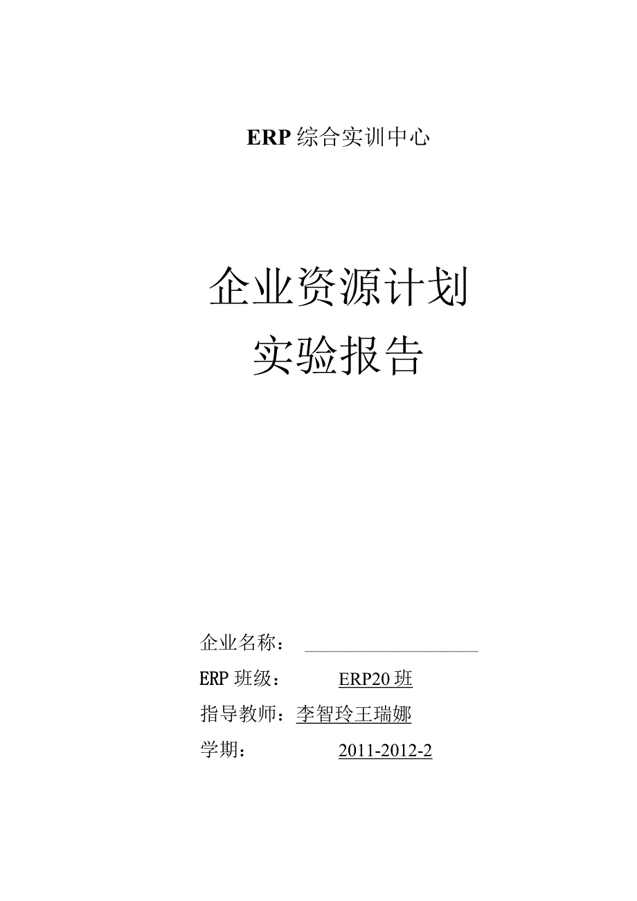 企业资源计划实验报告撰写规范1_2.docx_第1页