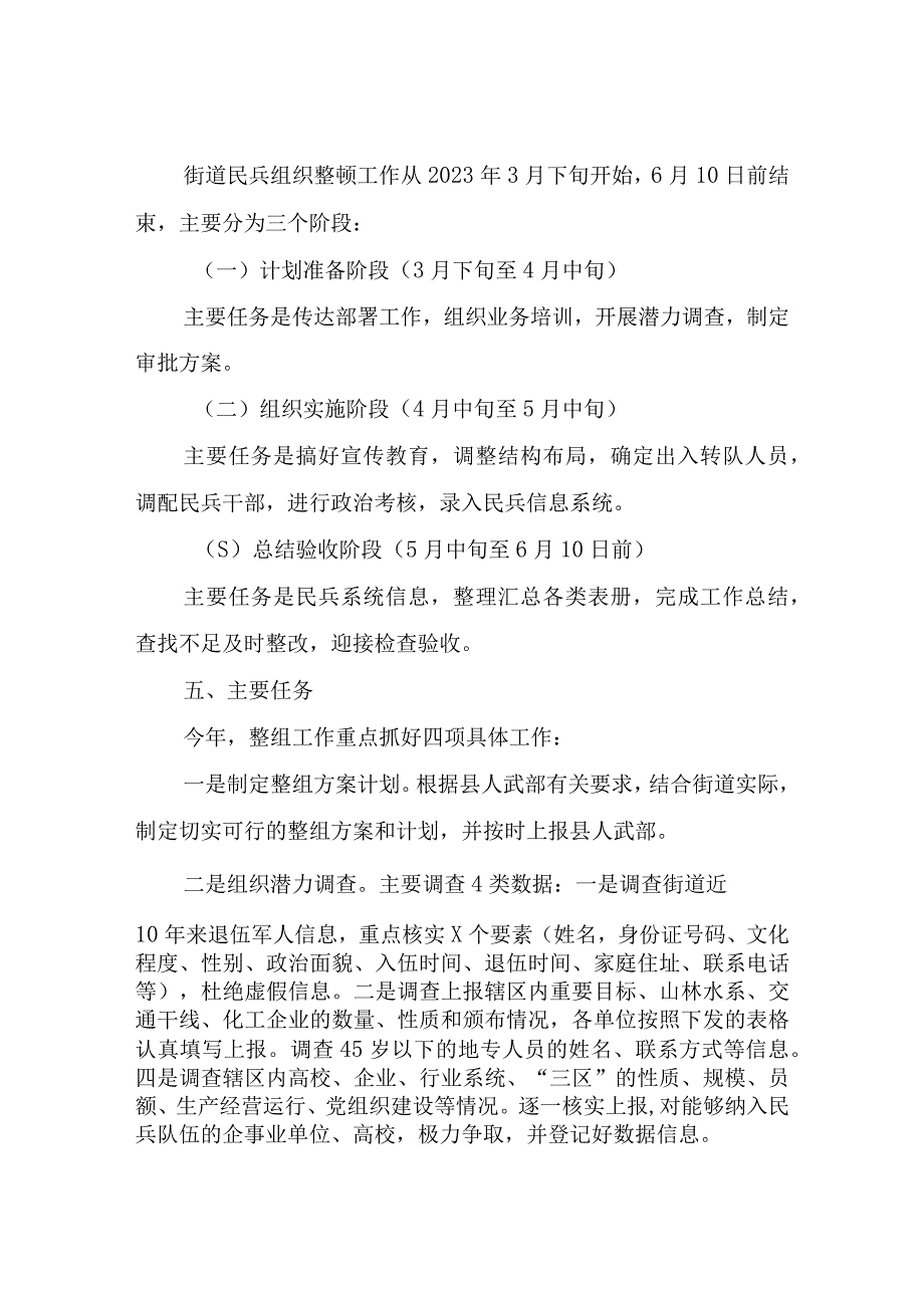 XX街道2023年民兵组织整顿工作实施方案.docx_第2页