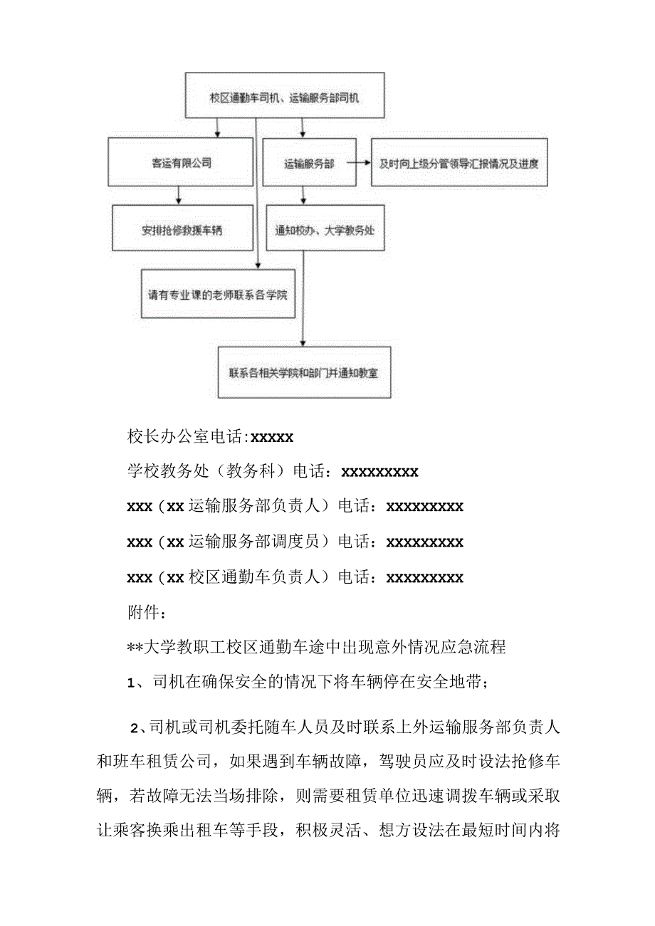 大学运输服务部公务用车及校区通勤车意外情况应急预案.docx_第3页