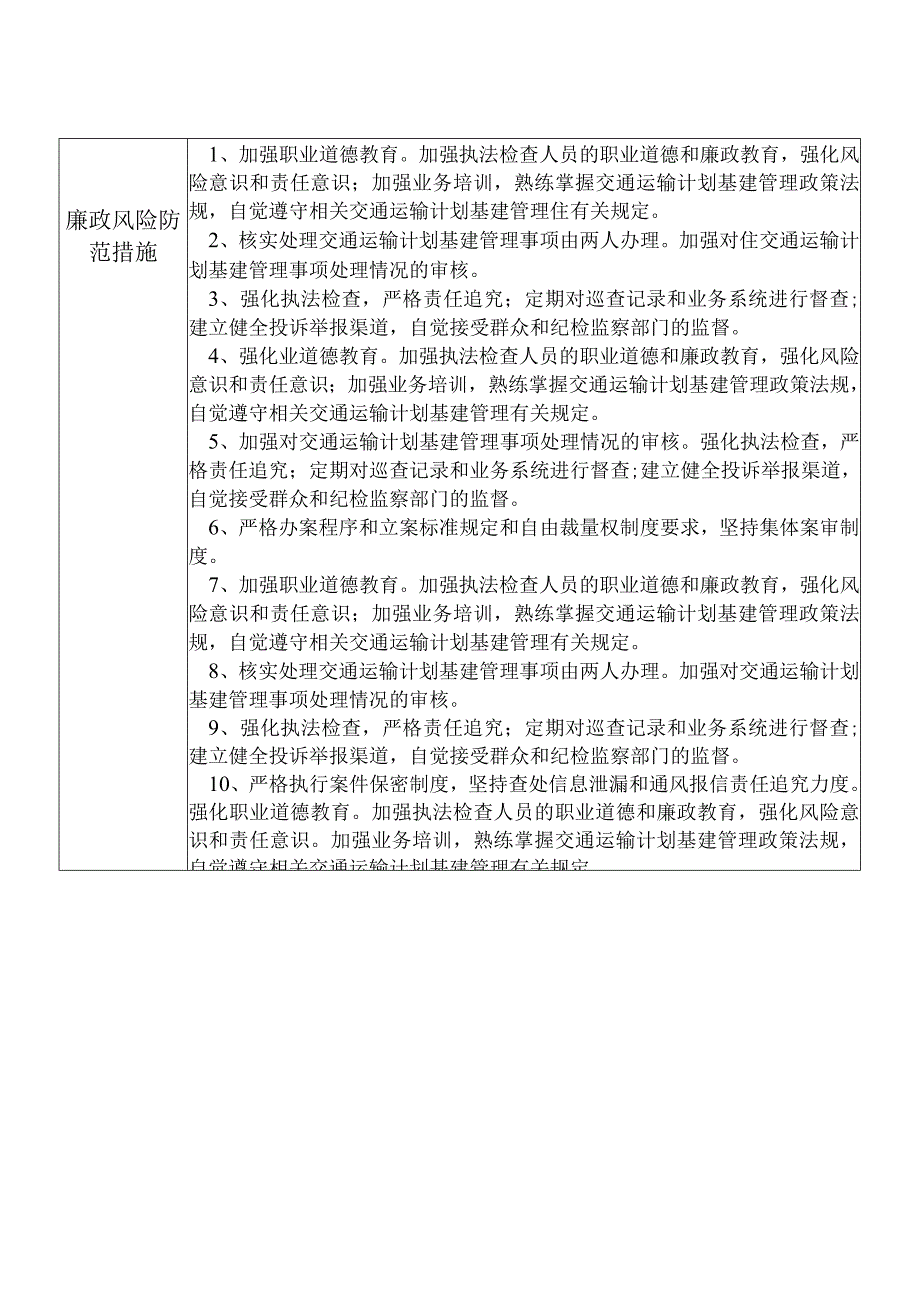 某县交通运输部门计划基建管理股干部个人岗位廉政风险点排查登记表.docx_第2页