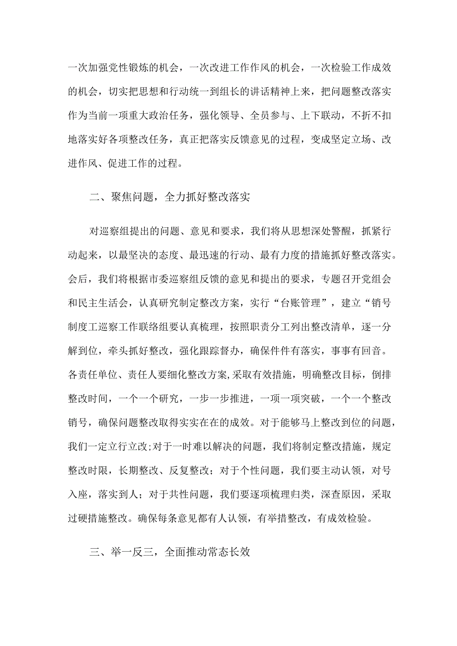 在市委巡察组巡察市局党组情况反馈会上的表态发言.docx_第2页