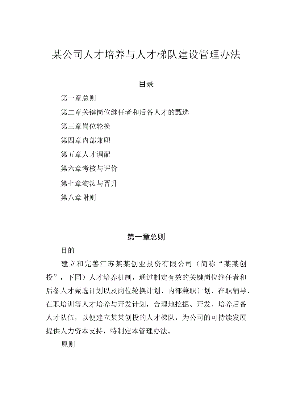 某公司人才培养与人才梯队建设管理办法.docx_第1页