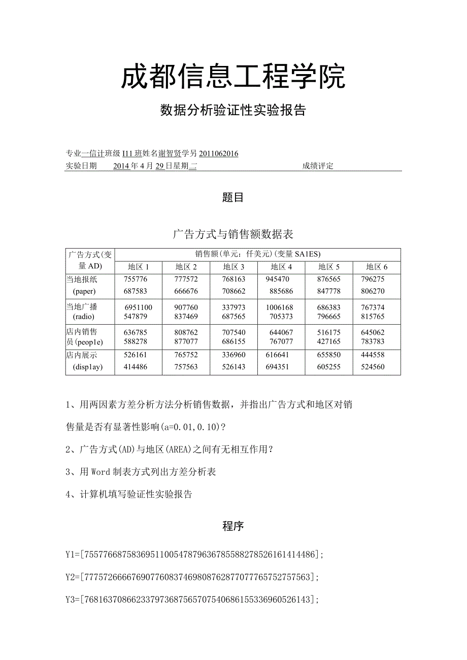 数据分析验证实验报告模版(2011062016).docx_第1页