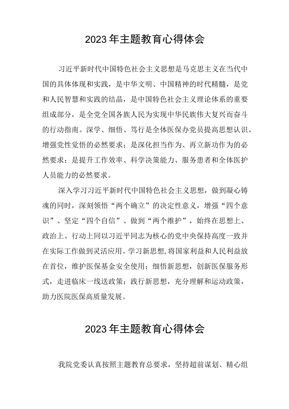 医院2023年主题教育心得体会研讨发言七篇.docx_第2页