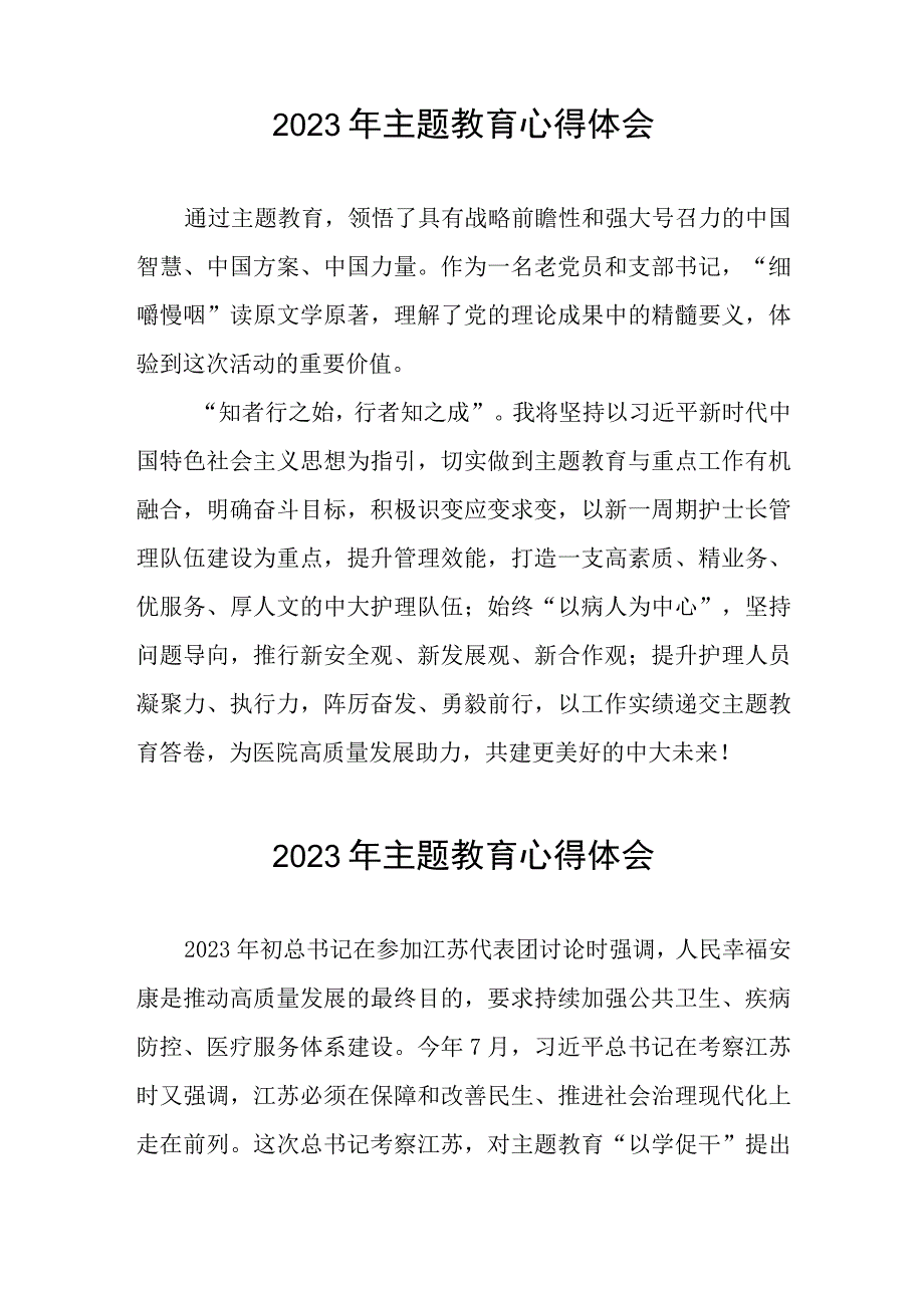 医务人员2023年主题教育心得体会七篇.docx_第2页