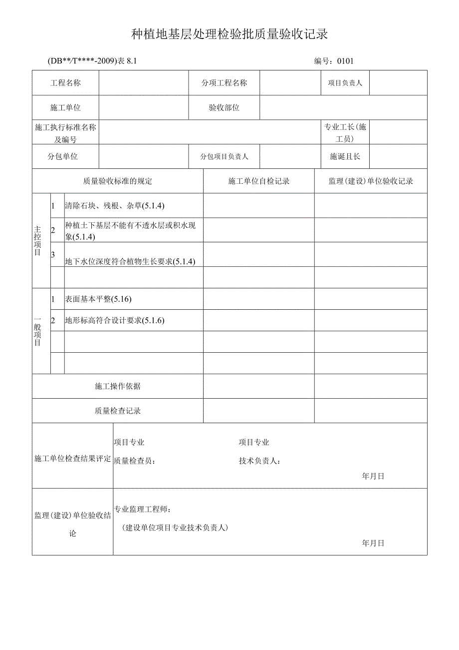 市政工程园林种植地草坪水平路面检验批质量验收记录表.docx_第2页