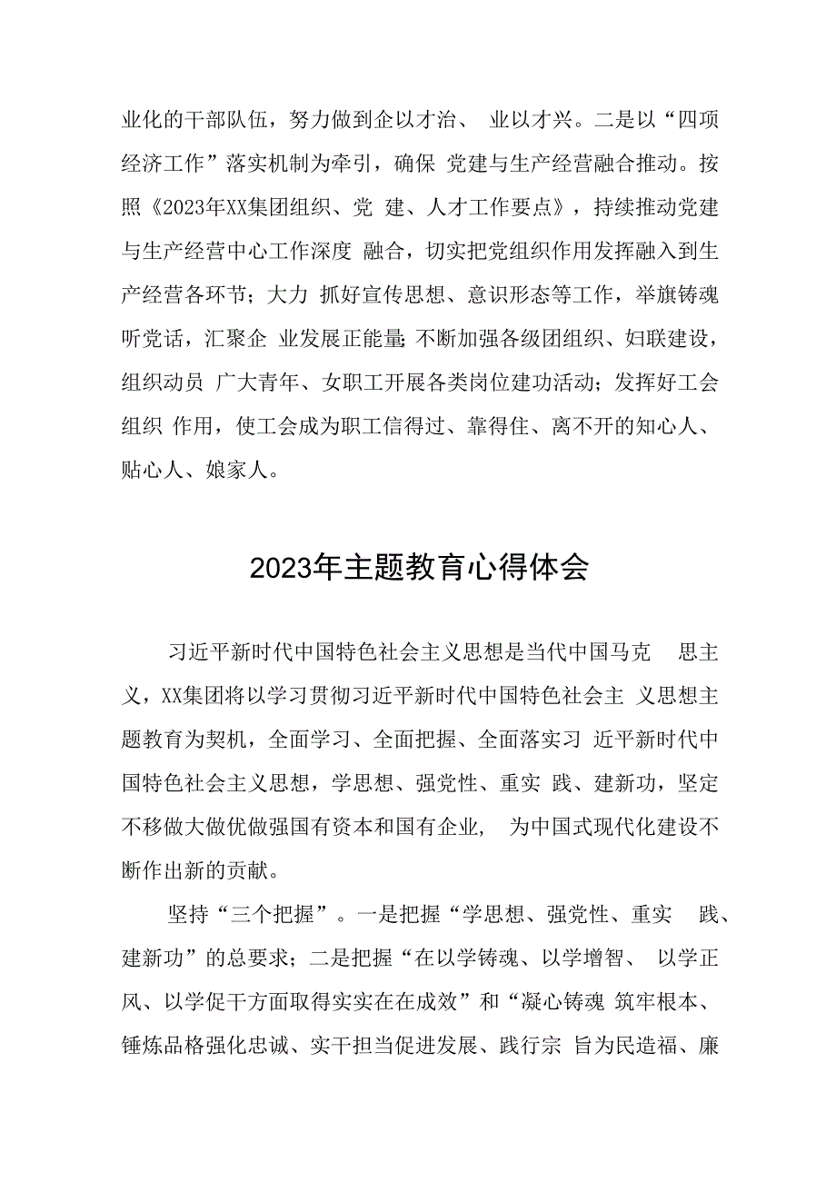 (六篇)2023年集团公司党委书记关于主题教育心得体会.docx_第3页