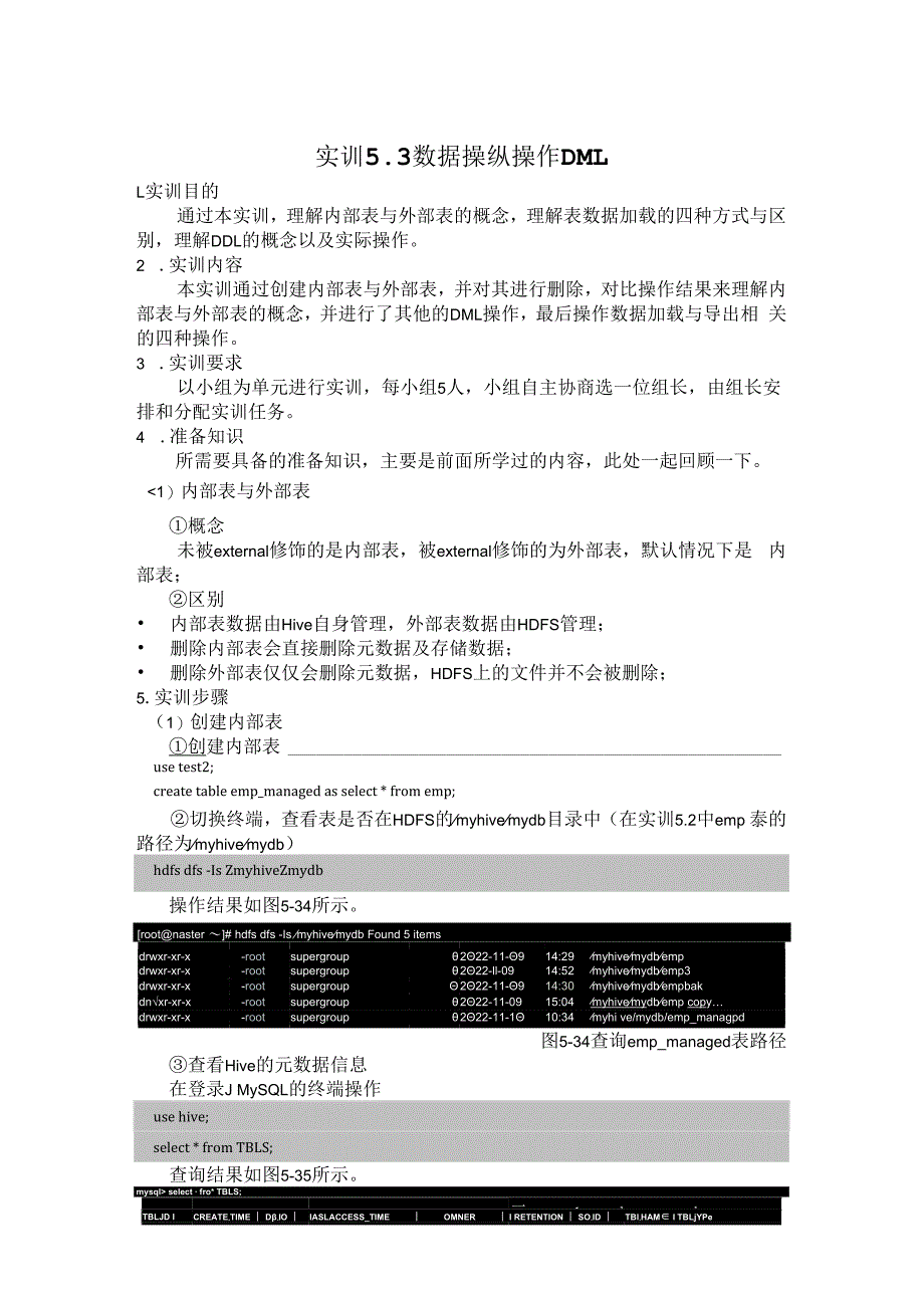 Hadoop生态系统及开发 实训手册 实训11 数据操纵操作DML.docx_第1页