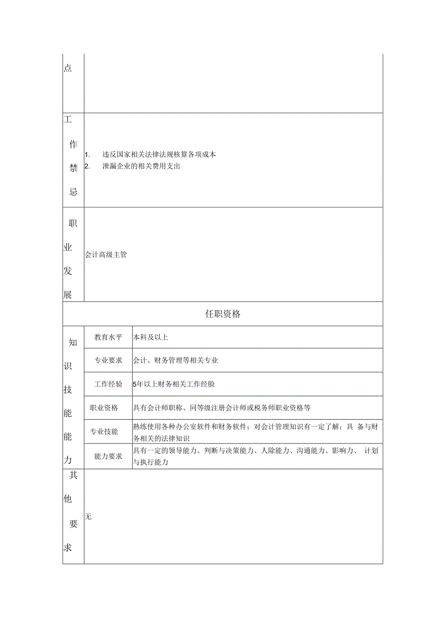 会计主管岗位职务说明书.docx_第2页