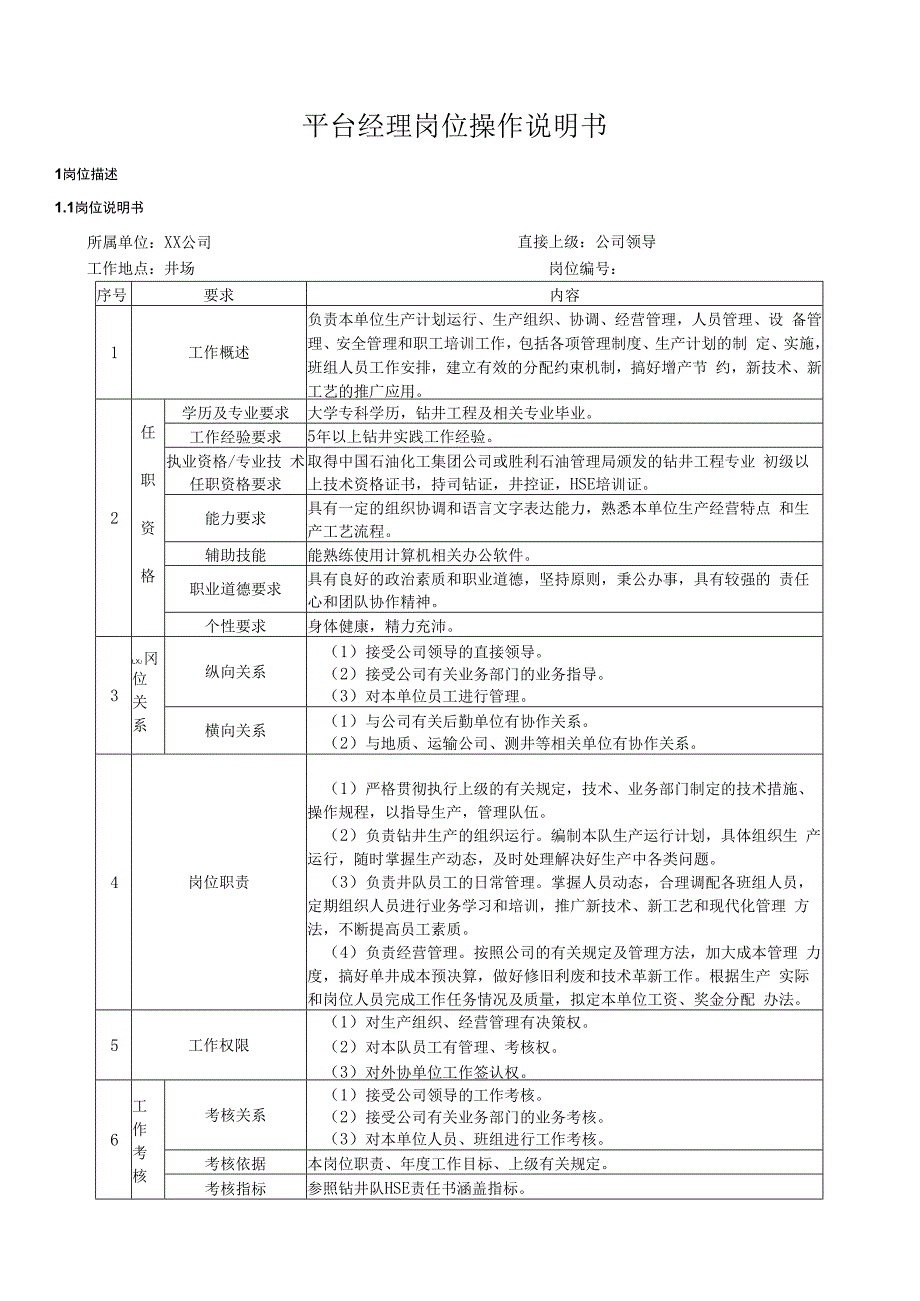 平台经理岗位操作说明书.docx_第1页