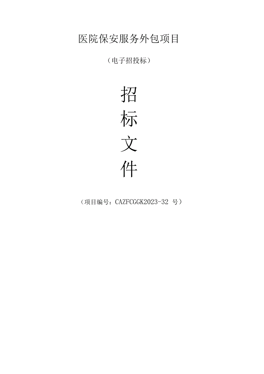 医院保安服务外包项目招标文件.docx_第1页