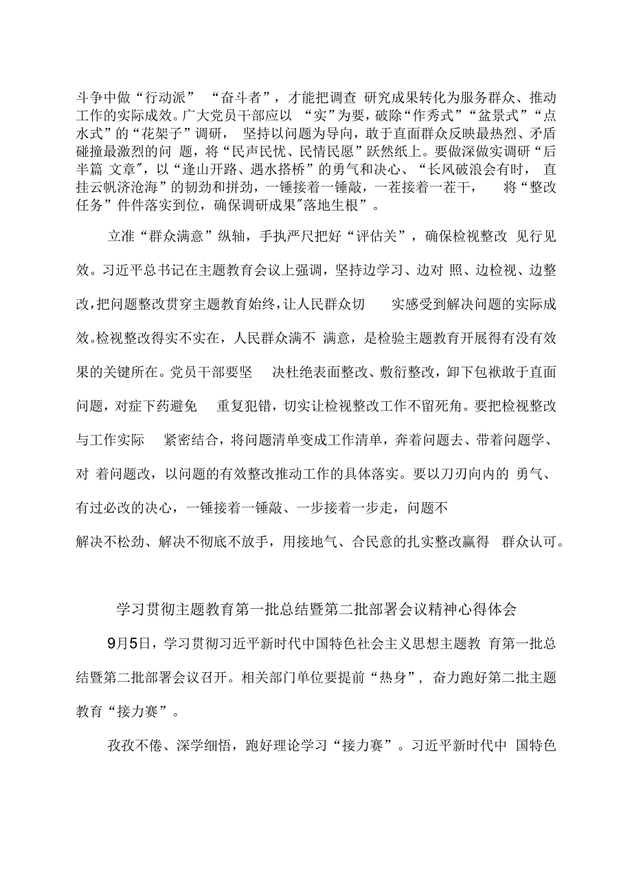 贯彻主题教育第一批总结暨第二批部署会议重要讲话心得体会2篇.docx_第2页