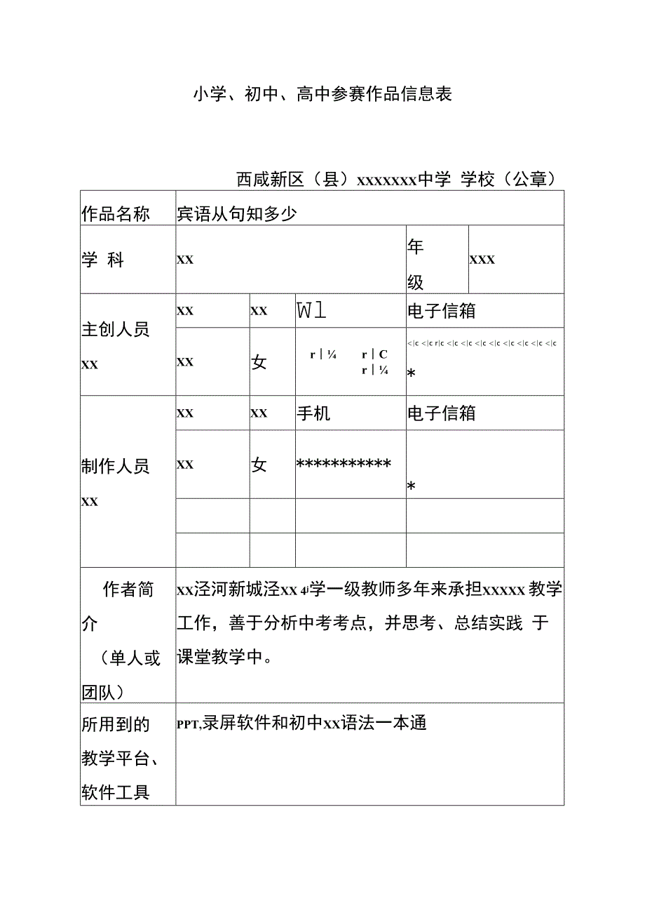 宾语从句知多少_x微课参赛表文档微课公开课教案教学设计课件.docx_第1页