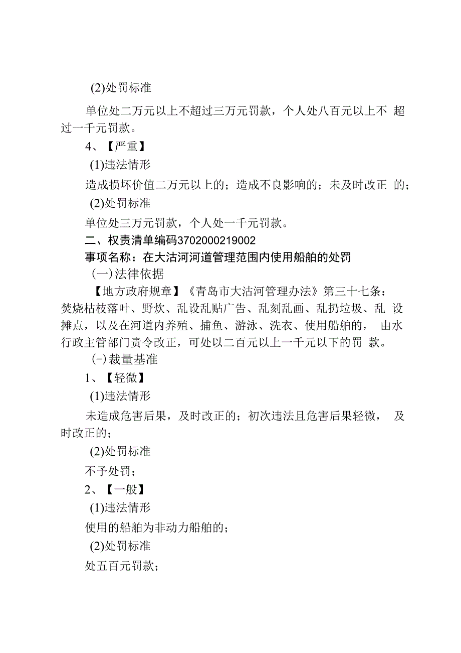 青岛市水务管理局行政处罚裁量基准（2023版）.docx_第2页