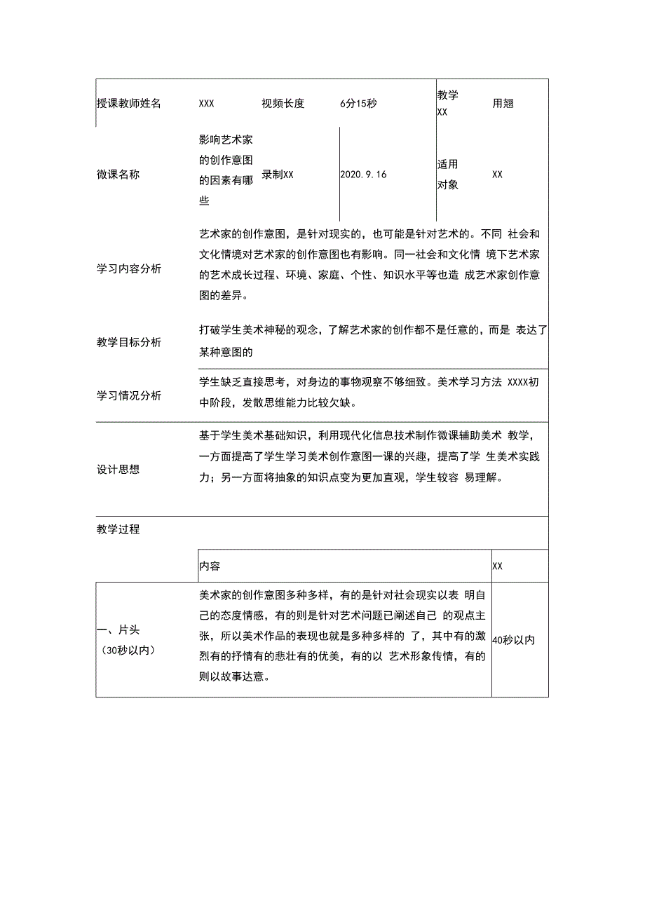 影响艺术家的创作意图有哪些？_影响艺术家创作意图的因素有哪些？+美术（x）+蓝田县+x中学+x微课公开课教案教学设计课件.docx_第1页