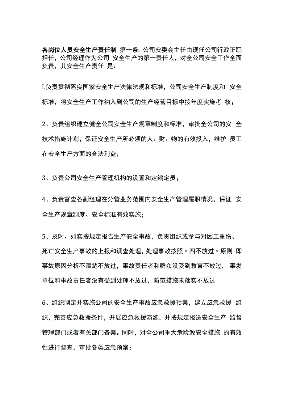 各岗位人员安全生产责任制.docx_第1页