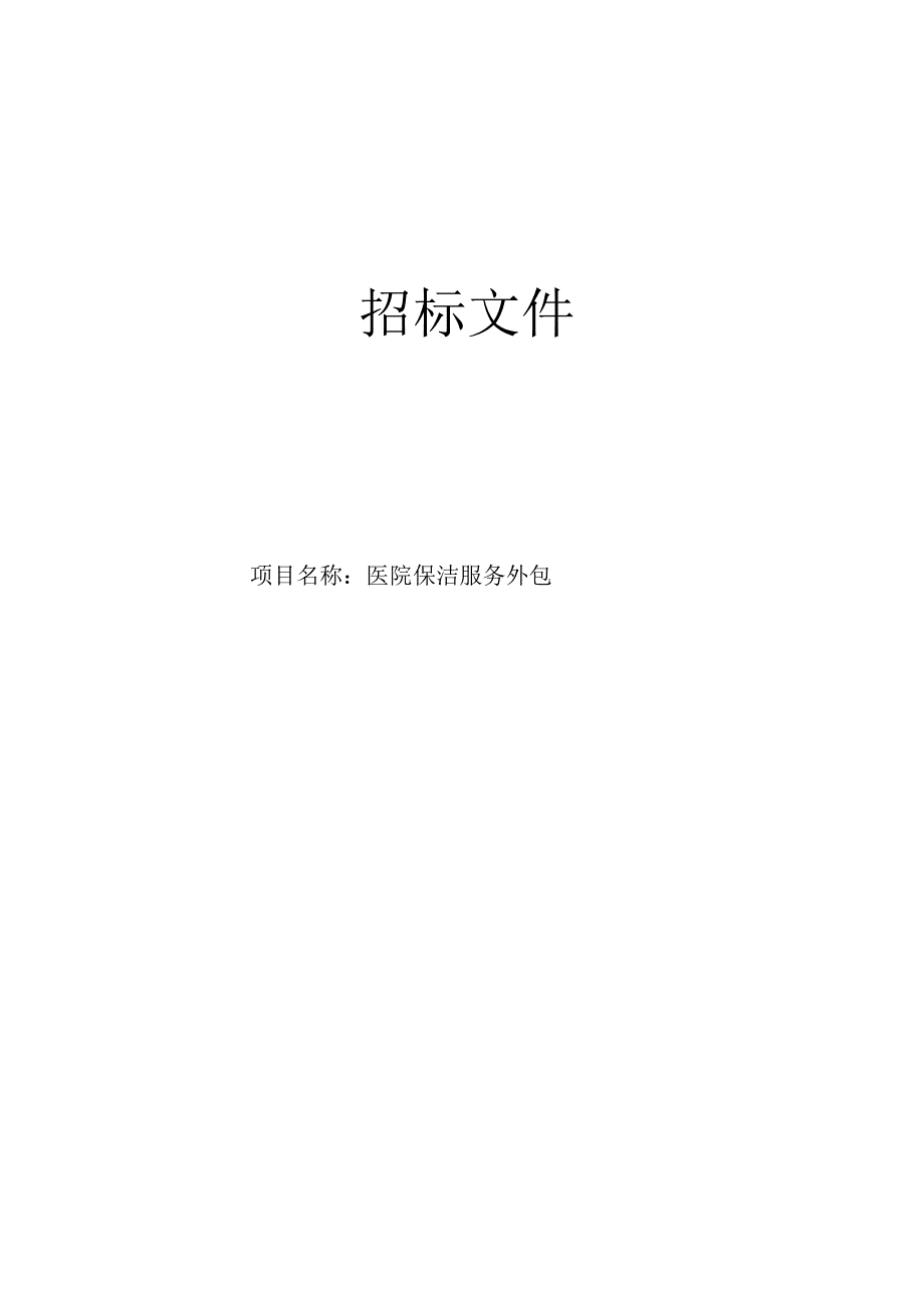 医院保洁服务外包招标文件.docx_第1页