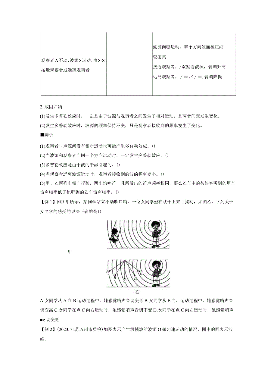 2023-2024学年人教版选择性必修第一册 3-5 多普勒效应动 学案.docx_第2页