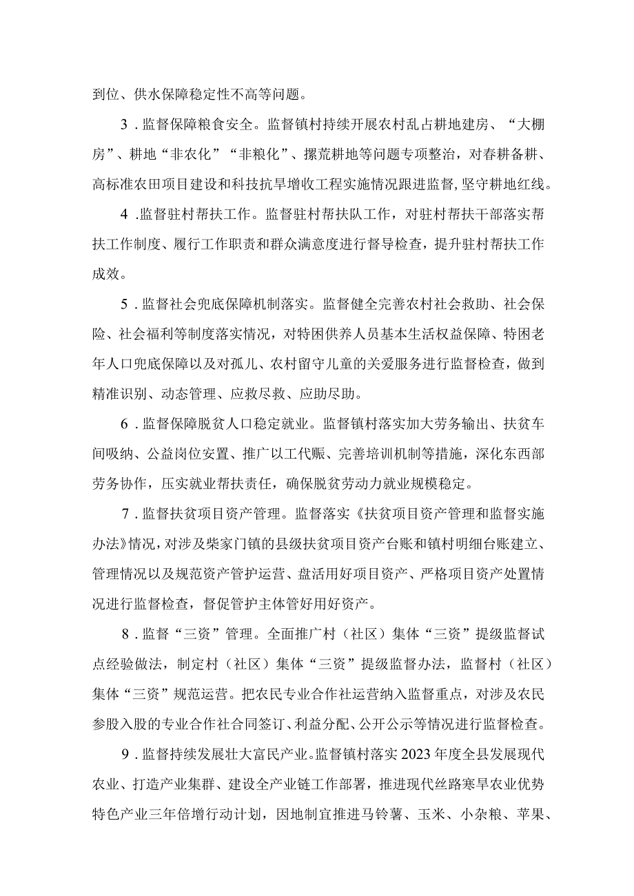 2023巩固拓展脱贫攻坚成果同乡村振兴有效衔接专项监督工作实施方案（共8篇）.docx_第3页