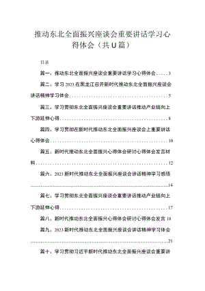 2023推动东北全面振兴座谈会重要讲话学习心得体会（共11篇）.docx