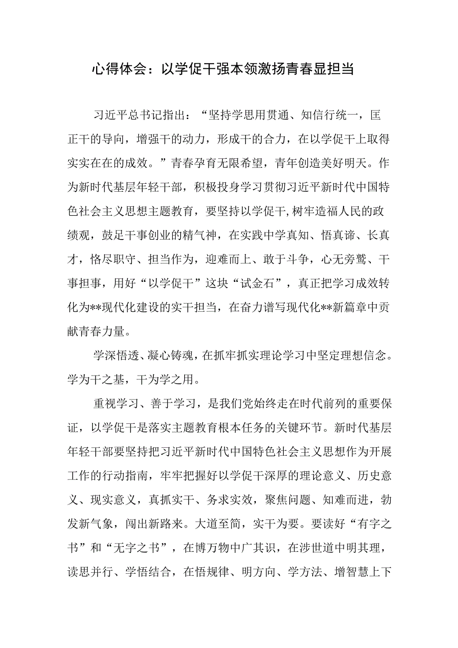 2023年第二批主题教育“以学促干”专题学习心得体会研讨发言8篇.docx_第2页