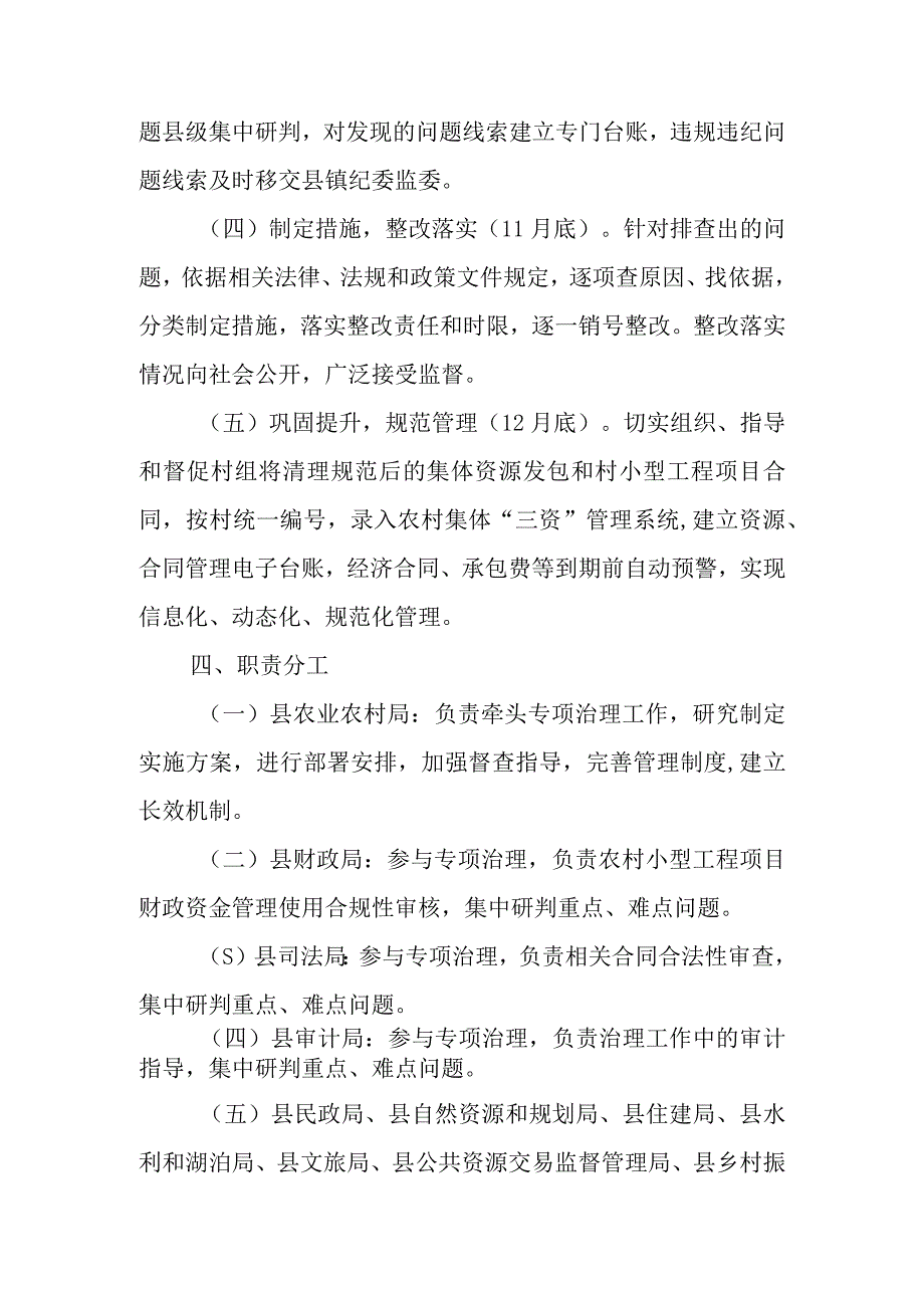 2023年全县农村集体资源发包和小型工程项目管理违规问题专项治理实施方案.docx_第3页