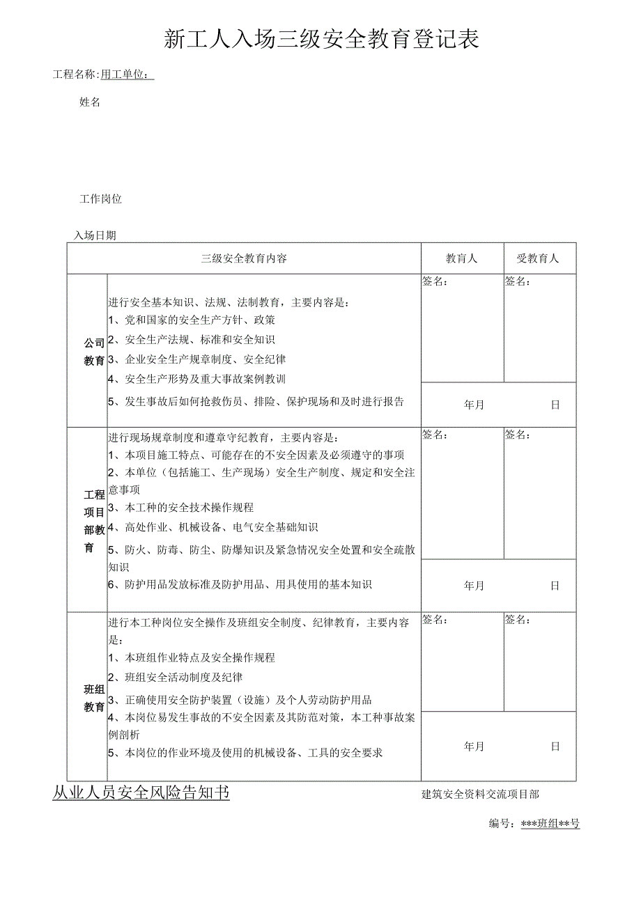 一人一档一套抹灰、粉刷工安全教育资料.docx_第3页