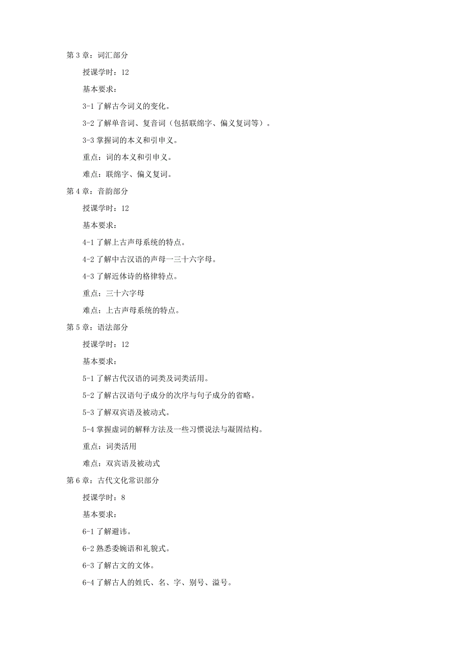 《古代汉语》课程教学大纲.docx_第2页