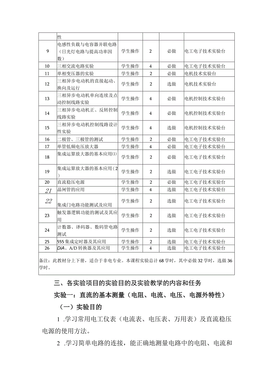 《电工学》实验教学课程标准.docx_第3页