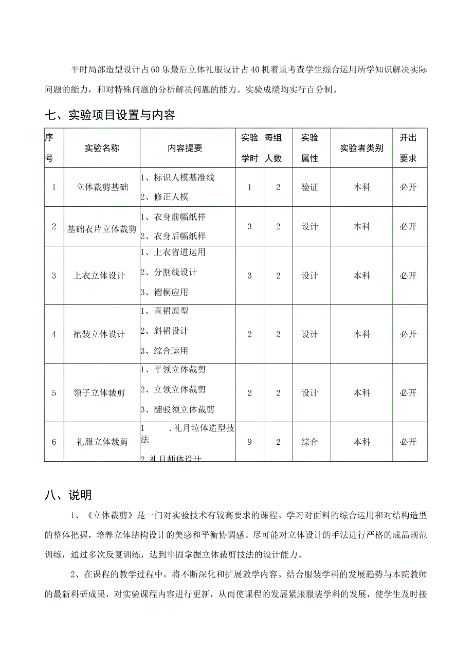 《立体裁剪》实验教学大纲.docx_第3页