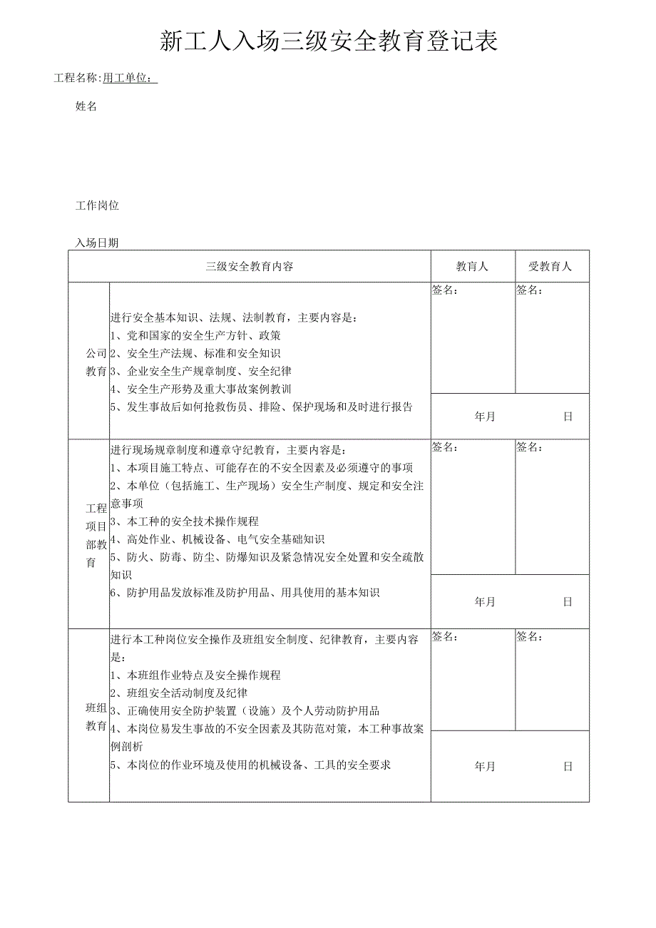 一人一档一套防水工安全教育资料.docx_第3页