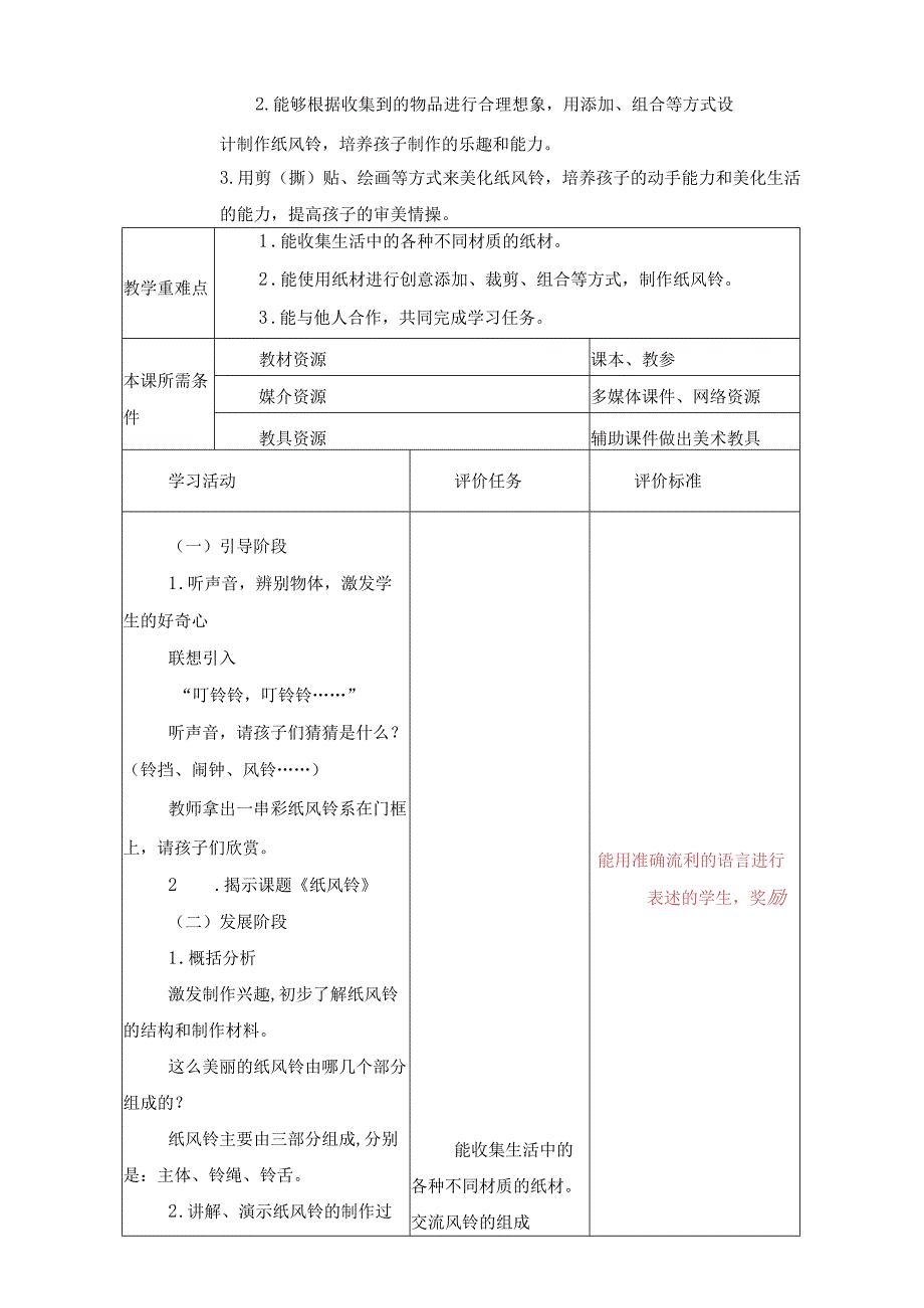 人教版美术一下7《纸风铃》 教案.docx_第2页