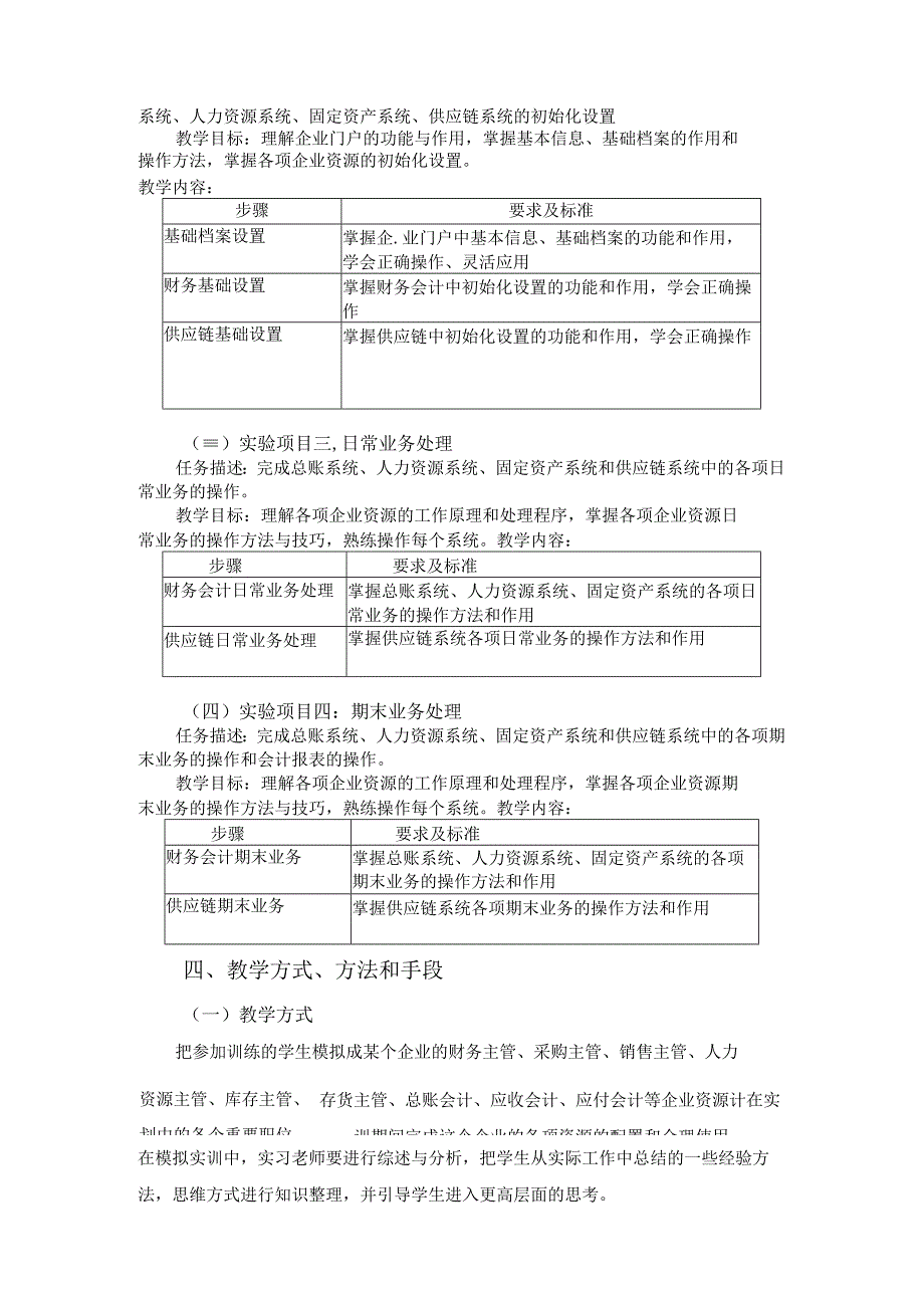 企业资源计划(ERP)实训大纲.docx_第2页