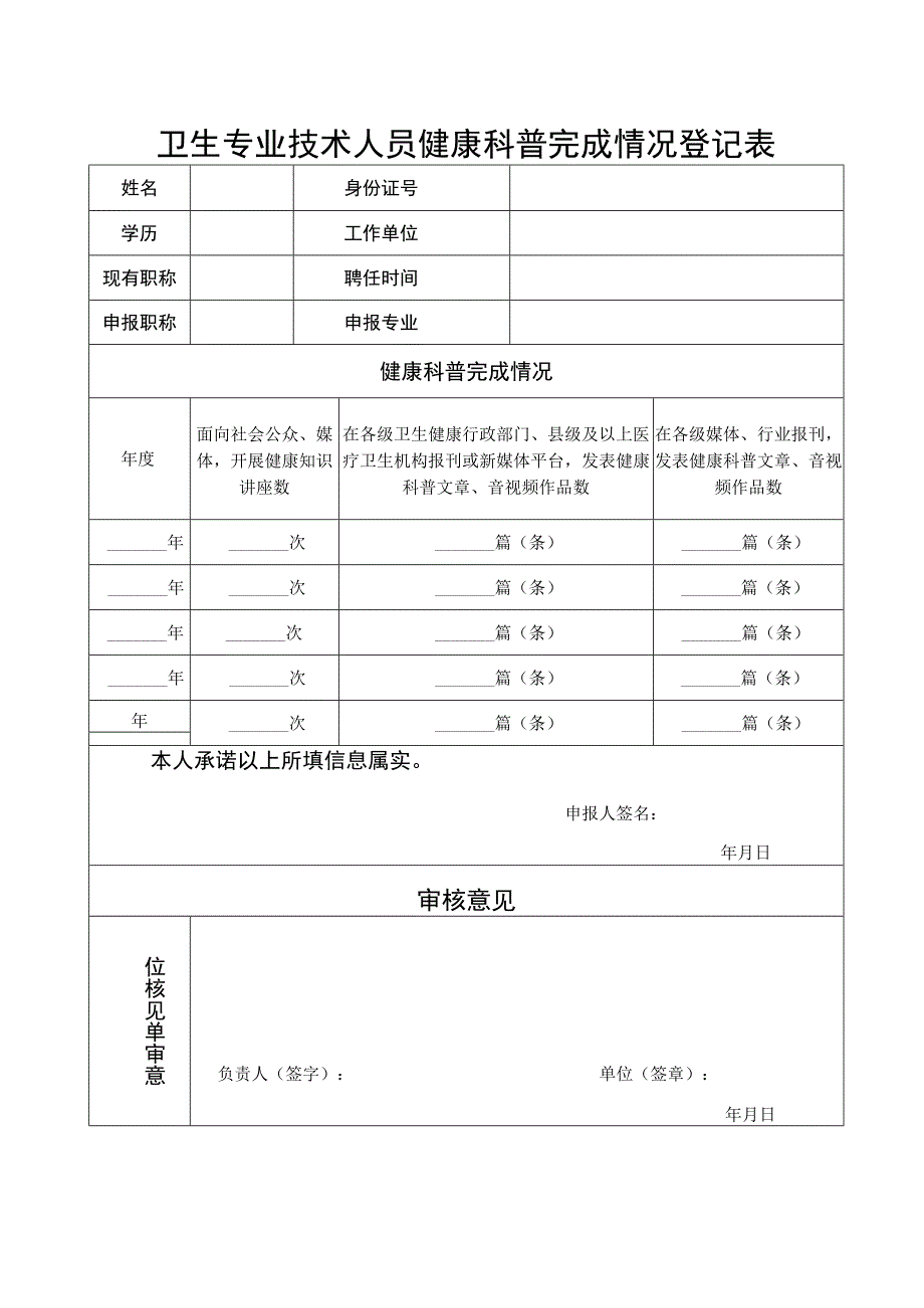 卫生专业技术人员健康科普完成情况登记表（川）.docx_第1页