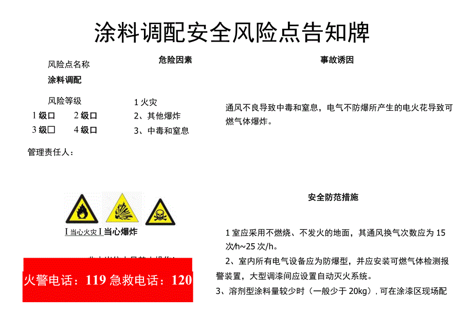 涂料调配-安全风险点告知牌.docx_第1页