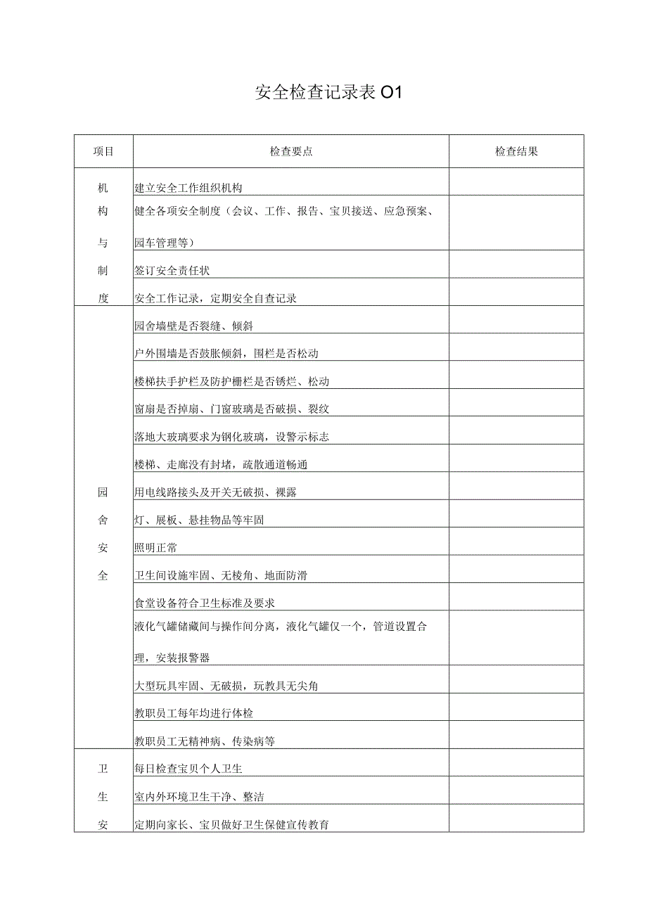 幼儿园安全检查记录表 (2).docx_第1页